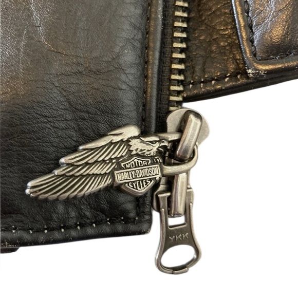 Harley-Davidson Genuine Leather Moto Jacket XS Studded Black - Picture 7 of 9